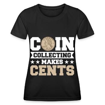 Coin Collector Numismatics Coin Collecting Coin Collection - Women's Functional T-Shirt - black - Front - AI Model Female 172 light (172cm)