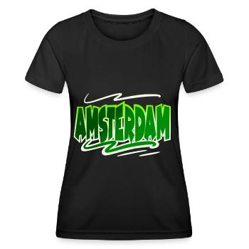 Amsterdam - T-shirt sport Femme - noir - Devant - AI Model Female 172 light (172cm)