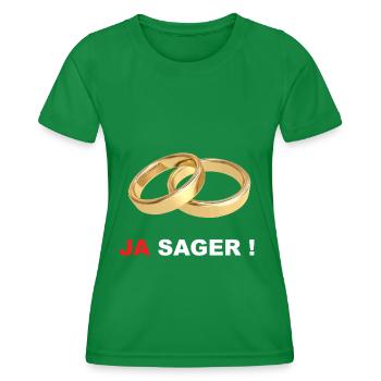 JA sager Heiraten Eheringe - Frauen Funktions-T-Shirt - Kelly Green - Vorne - AI Model Female 172 dark (172cm)