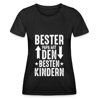 bester Papa besten Kindern - Frauen Funktions-T-Shirt - Schwarz - Vorne - AI Model Female 172 light (172cm)