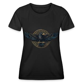 Le corbeau d’Odin Viking Valhalla Mythologie viking - T-shirt sport Femme - noir - Devant - AI Model Female 172 light (172cm)