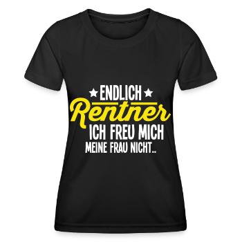 Rentner - Frauen Funktions-T-Shirt - Schwarz - Vorne - AI Model Female 172 light (172cm)