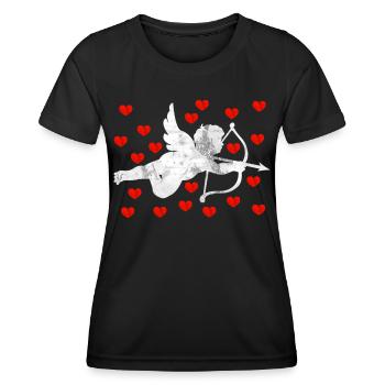 Ange cupidon - T-shirt sport Femme - noir - Devant - AI Model Female 172 light (172cm)