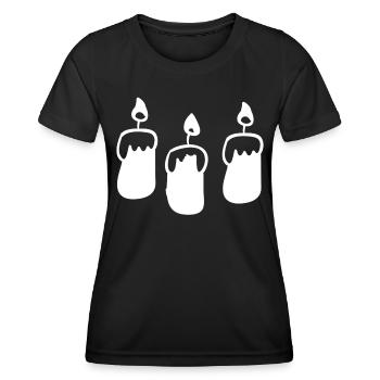 bougies - T-shirt sport Femme - noir - Devant - AI Model Female 172 light (172cm)