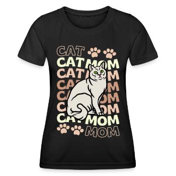 Mignon Burmilla Cat Mama - T-shirt sport Femme - noir - Devant - AI Model Female 172 light (172cm)