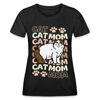 Cute Scottish Fold Cat Mama Scottish Folding Ear - Women's Functional T-Shirt - black - Front - AI Model Female 172 light (172cm)