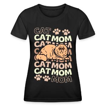 Cute Exotic Shorthair Cat Mama - Women's Functional T-Shirt - black - Front - AI Model Female 172 light (172cm)