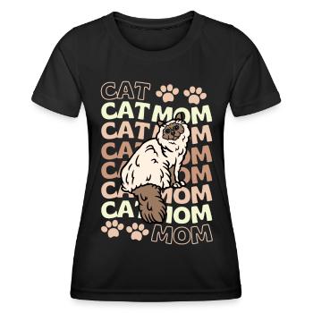 Süße Birma Katze Mama - Frauen Funktions-T-Shirt - Schwarz - Vorne - AI Model Female 172 light (172cm)