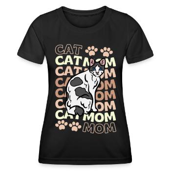 Mignon chat japonais Bobtail Mama - T-shirt sport Femme - noir - Devant - AI Model Female 172 light (172cm)