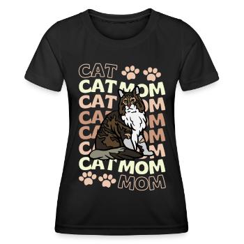 Cute Maine Coon Cat Mom - Women's Functional T-Shirt - black - Front - AI Model Female 172 light (172cm)