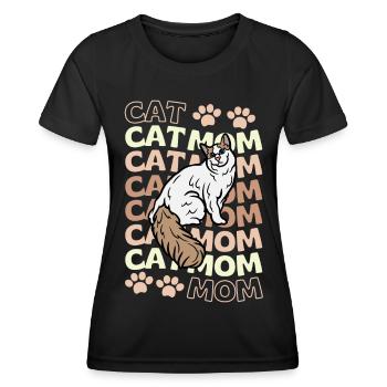 Cute Turkish Van Cat Mom - Women's Functional T-Shirt - black - Front - AI Model Female 172 light (172cm)
