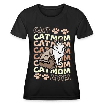 Süße Ragdoll Katze Mama - Frauen Funktions-T-Shirt - Schwarz - Vorne - AI Model Female 172 light (172cm)