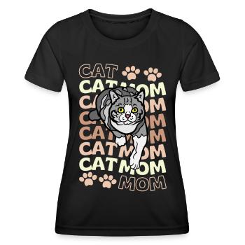Cute Cat Mom - Women's Functional T-Shirt - black - Front - AI Model Female 172 light (172cm)