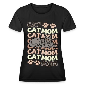Cute Carthusian Cat Mama - Women's Functional T-Shirt - black - Front - AI Model Female 172 light (172cm)