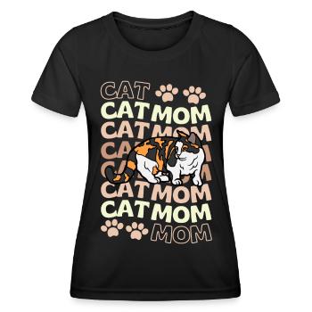 Süße Munchkin Katze Mama - Frauen Funktions-T-Shirt - Schwarz - Vorne - AI Model Female 172 light (172cm)