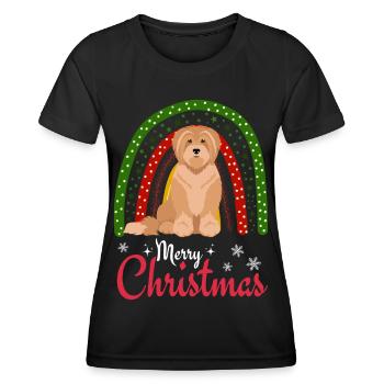 Sweet Tibetan Terrier Christmas - Women's Functional T-Shirt - black - Front - AI Model Female 172 light (172cm)