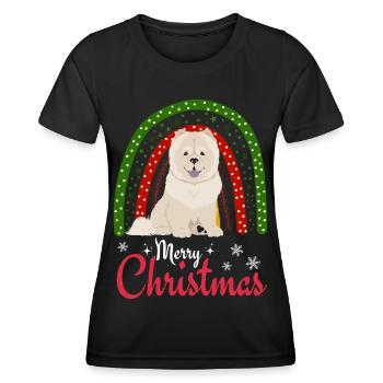 Chow Chow Christmas - Women's Functional T-Shirt - black - Front - AI Model Female 172 light (172cm)