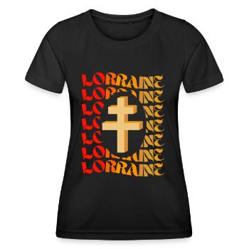 Cadeau Homme Lorrain Anniversaire Noel - T-shirt sport Femme - noir - Devant - AI Model Female 172 light (172cm)