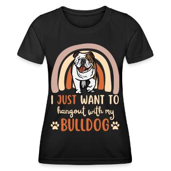 Cute English Bulldog Lovers Kawaii - Women's Functional T-Shirt - black - Front - AI Model Female 172 light (172cm)