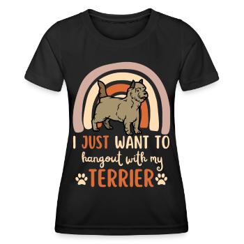 Süßer Cairn Terrier Welpe Liebhaber Kawaii - Frauen Funktions-T-Shirt - Schwarz - Vorne - AI Model Female 172 light (172cm)