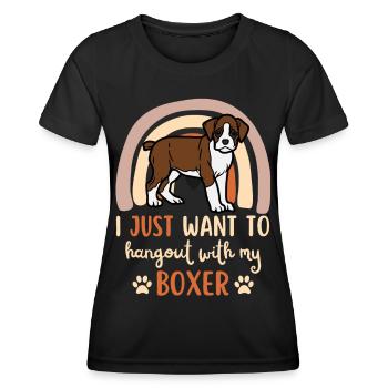 doux boxer allemand chiot kawaii - T-shirt sport Femme - noir - Devant - AI Model Female 172 light (172cm)