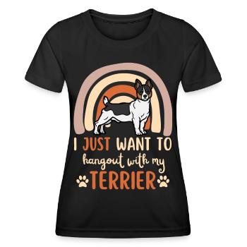 Süßer Teddy Roosevelt Terrier Welpe Kawaii - Frauen Funktions-T-Shirt - Schwarz - Vorne - AI Model Female 172 light (172cm)