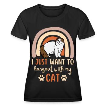 Cute Scottish Fold Cat Mama Scottish Folding Ear - Women's Functional T-Shirt - black - Front - AI Model Female 172 light (172cm)