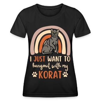 Mignon Korat Cat - T-shirt sport Femme - noir - Devant - AI Model Female 172 light (172cm)