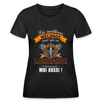 Cadeau Homme Mécanicien Lorrain Anniversaire Noel - T-shirt sport Femme - noir - Devant - AI Model Female 172 light (172cm)