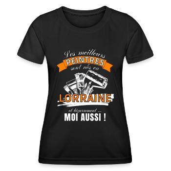 Cadeau Homme Peintre Lorrain Anniversaire Noel - T-shirt sport Femme - noir - Devant - AI Model Female 172 light (172cm)