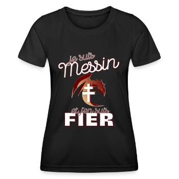 Cadeau Homme Foot Metz Messin Noel Anniversaire - T-shirt sport Femme - noir - Devant - AI Model Female 172 light (172cm)