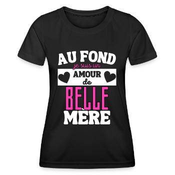 Cadeau Belle Mère Noel Anniversaire - T-shirt sport Femme - noir - Devant - AI Model Female 172 light (172cm)