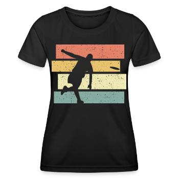 Frisbee retro vintage Frisbee legend - Women's Functional T-Shirt - black - Front - AI Model Female 172 light (172cm)