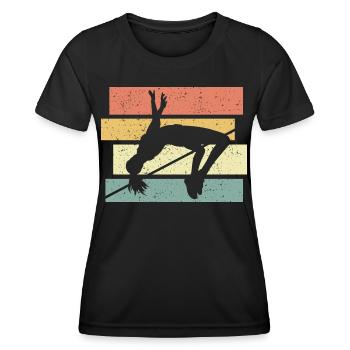 Hochsprung Frauen Hochsprung Retro - Frauen Funktions-T-Shirt - Schwarz - Vorne - AI Model Female 172 light (172cm)