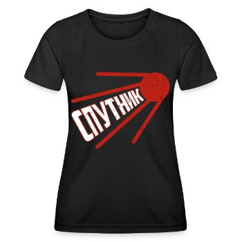 Sputnik Russischer Satellit Spruch Soviet Russland - Frauen Funktions-T-Shirt - Schwarz - Vorne - AI Model Female 172 light (172cm)