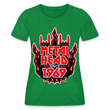 METALHEAD since 1969 - Women's Functional T-Shirt - kelly green - Front - AI Model Female 172 dark (172cm)