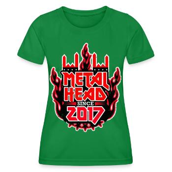 METALHEAD since 2017 - Women's Functional T-Shirt - kelly green - Front - AI Model Female 172 dark (172cm)