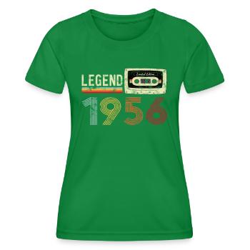 1956 Geburtstag Vintage Cassette - Frauen Funktions-T-Shirt - Kelly Green - Vorne - AI Model Female 172 dark (172cm)