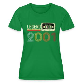 2001 Geburtstag Vintage Cassette - Frauen Funktions-T-Shirt - Kelly Green - Vorne - AI Model Female 172 dark (172cm)