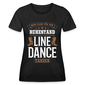 Linedance Line Dance Country Tanz Rentner Geschenk - Frauen Funktions-T-Shirt - Schwarz - Vorne - AI Model Female 172 light (172cm)