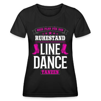 Linedance Line Dance tanzen Rentnerin Oma Geschenk - Frauen Funktions-T-Shirt - Schwarz - Vorne - AI Model Female 172 light (172cm)