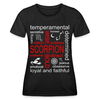 Skorpion Sternzeichen - Frauen Funktions-T-Shirt - Schwarz - Vorne - AI Model Female 172 light (172cm)