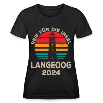 Langeoog 2024 Relaxation Lighthouse Design - Women's Functional T-Shirt - black - Front - AI Model Female 172 light (172cm)