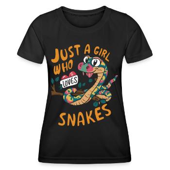 Just A Girl Who Loves Snakes - Women's Functional T-Shirt - black - Front - AI Model Female 172 light (172cm)