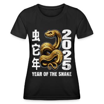 Chinese New Year 2025 Year of the snake - Women's Functional T-Shirt - black - Front - AI Model Female 172 light (172cm)