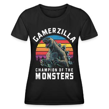 Gamerzilla Champion of Monster Design - Women's Functional T-Shirt - black - Front - AI Model Female 172 light (172cm)
