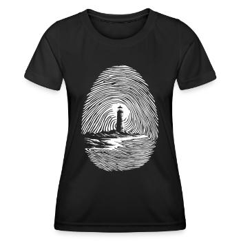 fingerprintwith lighthouse - Women's Functional T-Shirt - black - Front - AI Model Female 172 light (172cm)
