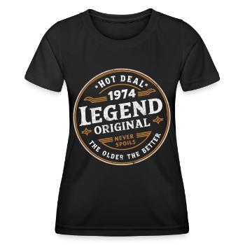 Original 1974 50. Geburtstag - Frauen Funktions-T-Shirt - Schwarz - Vorne - AI Model Female 172 light (172cm)