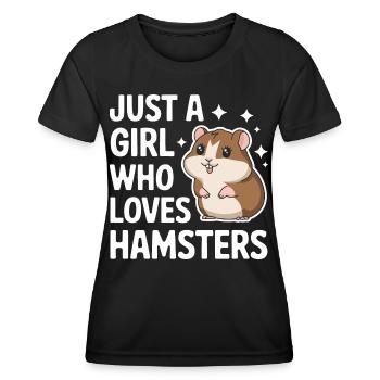 Hamster - Frauen Funktions-T-Shirt - Schwarz - Vorne - AI Model Female 172 light (172cm)