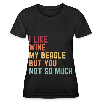 Beagle Wine Dog Retro Vintage - T-shirt sport Femme - noir - Devant - AI Model Female 172 light (172cm)